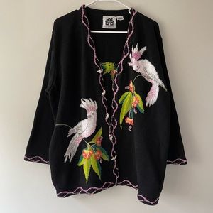 Black Storybook Knits Grandmacore Cardigan Sweater - 2X, in EUC, beaded!